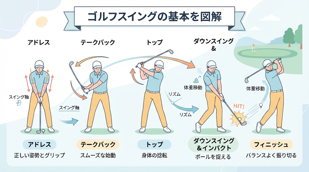 ゴルフスイングの基本を図解